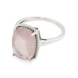 SHIVAM Silver/Rose Quartz Made In India Sterling Silver Rose Quartz Ring